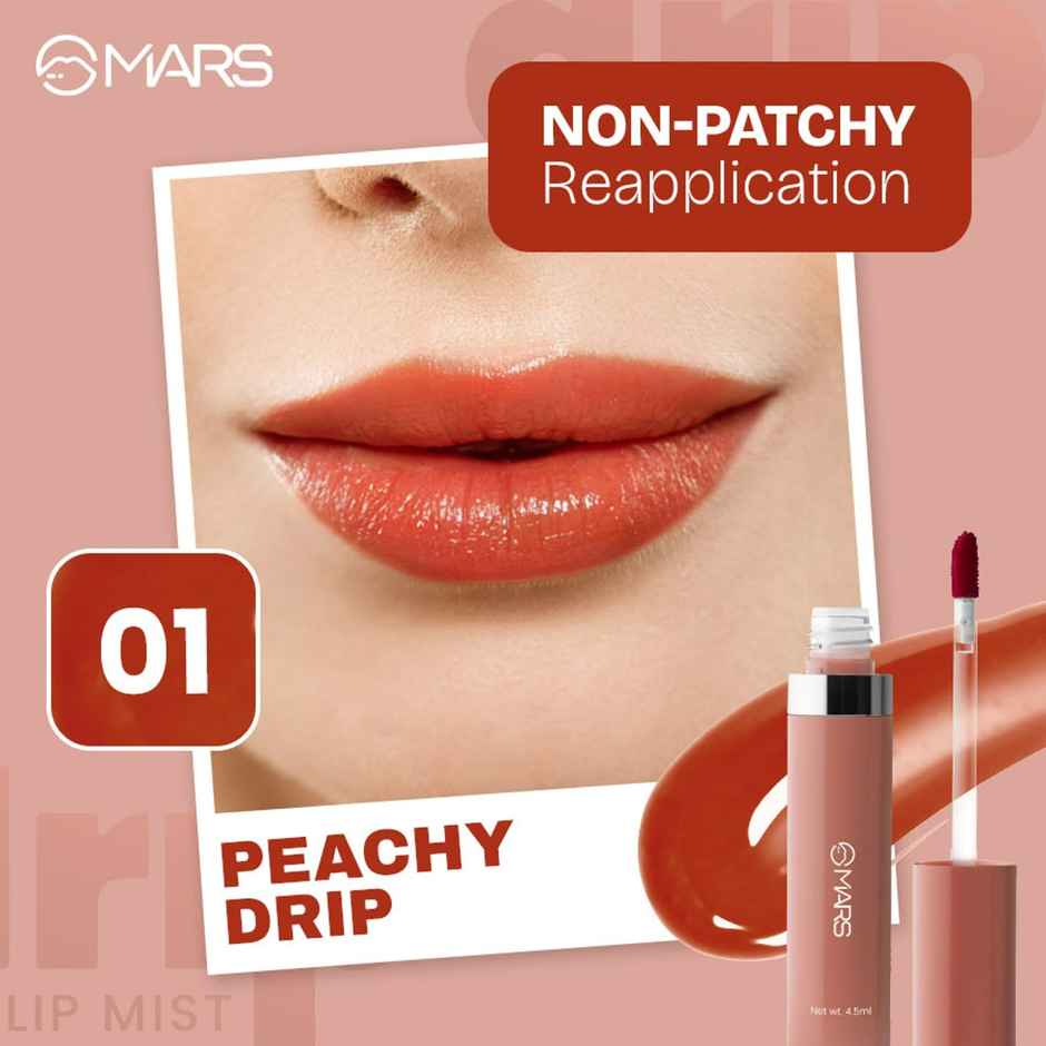 MARS Cosmetics Drip Lip Mist for Women (4.5 ml) (01-Peachy Drip)