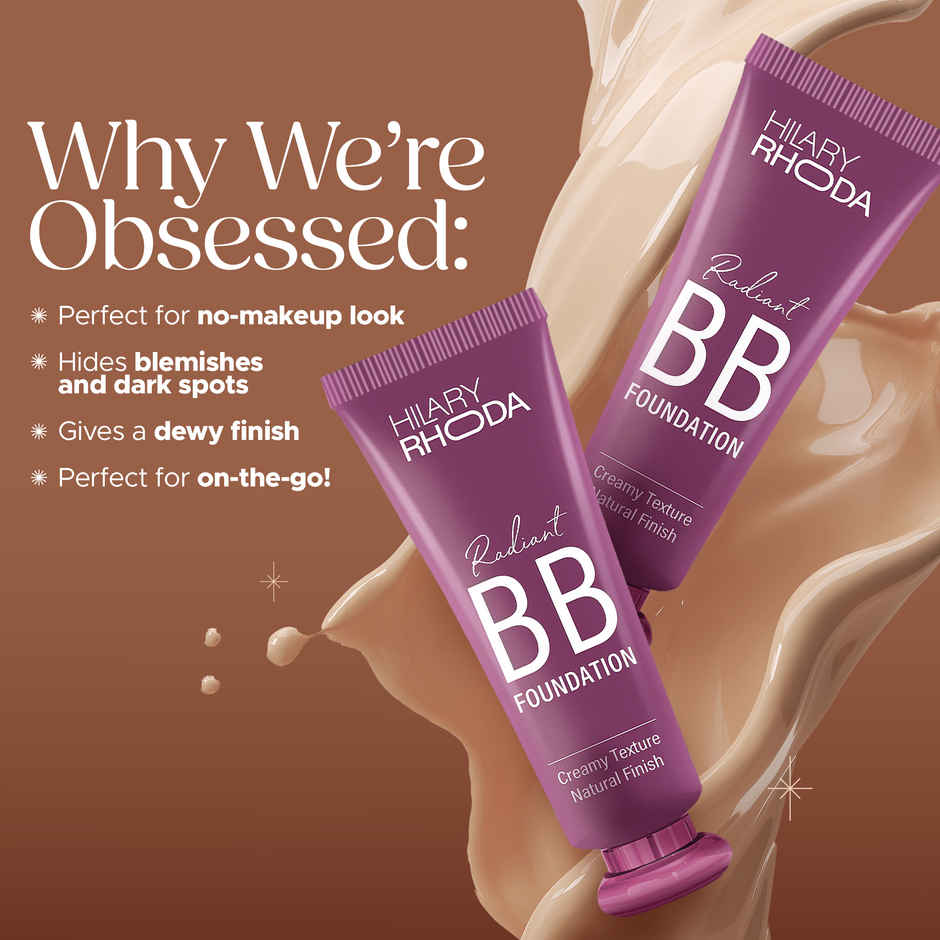 Hilary Rhoda Radiant BB Foundation | Ultra-Creamy & Lightweight Formula | Ivory - Shade 03