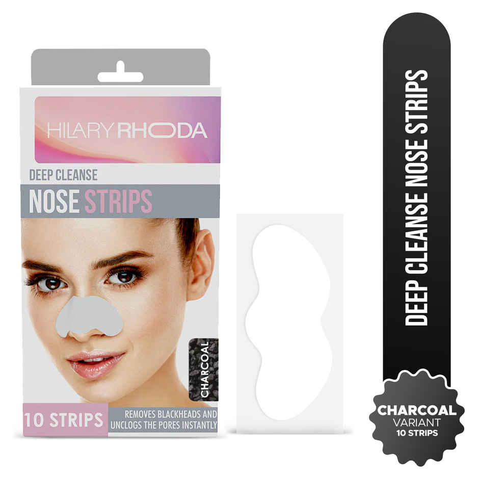 Hilary Rhoda Deep Cleanse Nose Strips | Removes Blackheads & Whiteheads | Charcoal - Shade 01