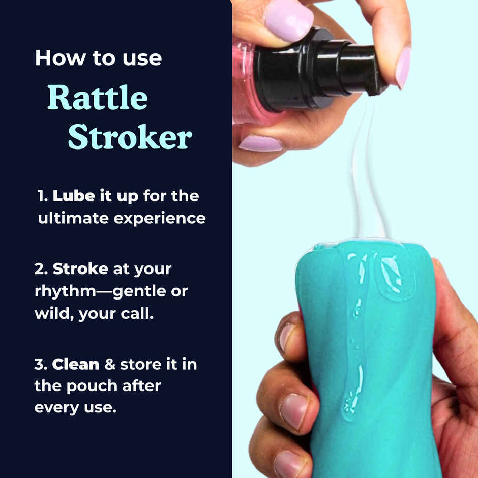 Boldedge Rattle Sleeve Stroker Massager - Blue