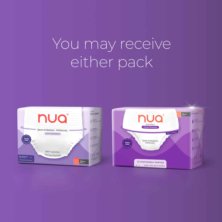 Nua Comfort Disposable Period Panties M-L | Ultra-Absorbent | Pack of 10 Panties