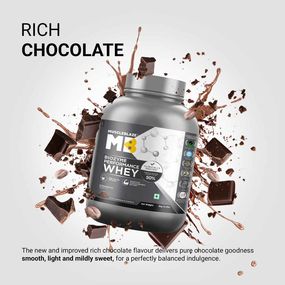 Muscleblaze Biozyme Performance Whey Protein Powder, (Rich Chocolate)