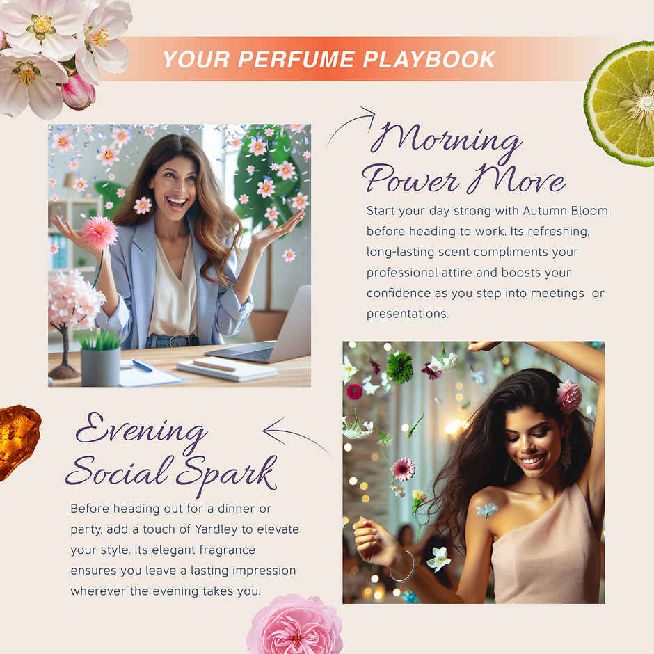 Yardley London Autumn Bloom Daily Wear Perfume | Plumeria And Orange Peony Perfume For Women