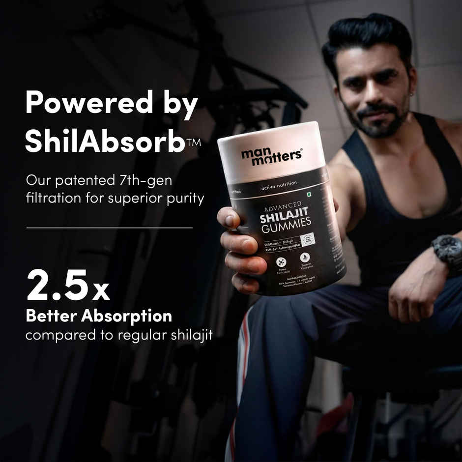 Man Matters Shilajit Gummies Advanced | Boosts Stamina & Energy levels