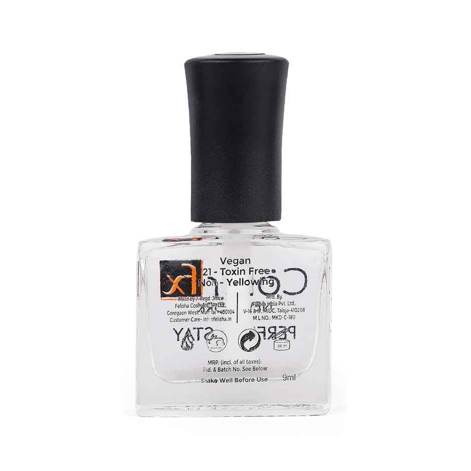 Color Fx Ultra Glossy Transparent Top Coat Nail Polish, Long Lasting Clear Nail Paint, 151