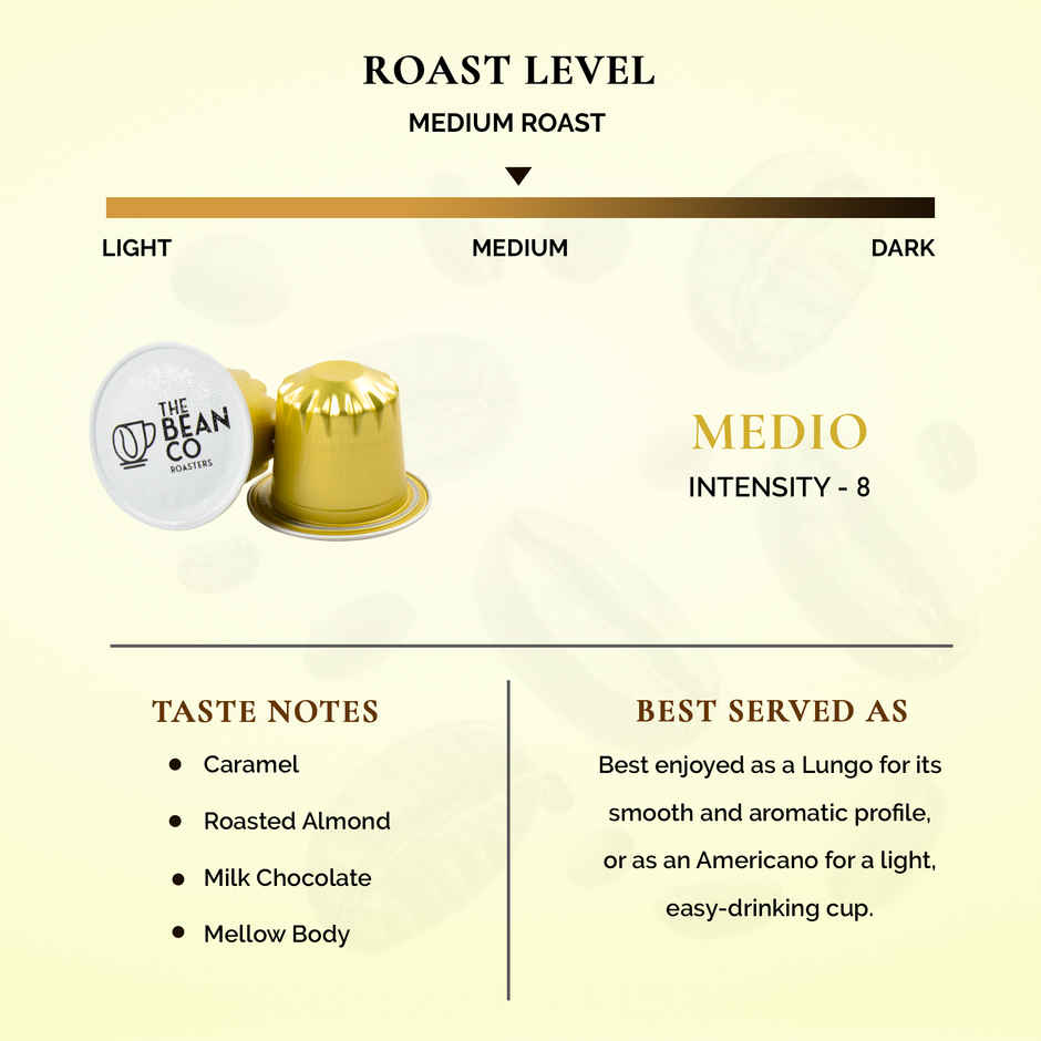THE BEAN CO ROASTERS Medio Coffee Capsule | Medium Roast