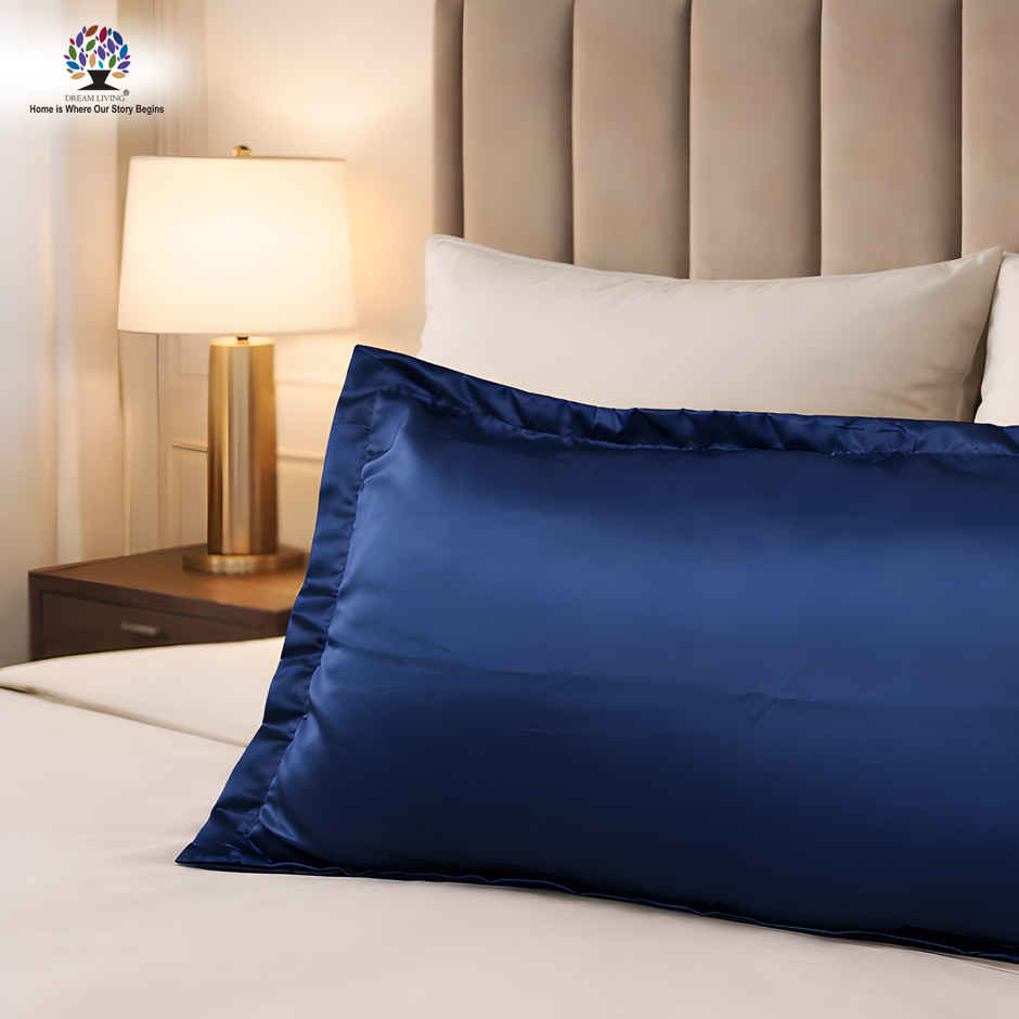Dream Living Satin Pillow Cover Set | Navy - 46 x 69 cm