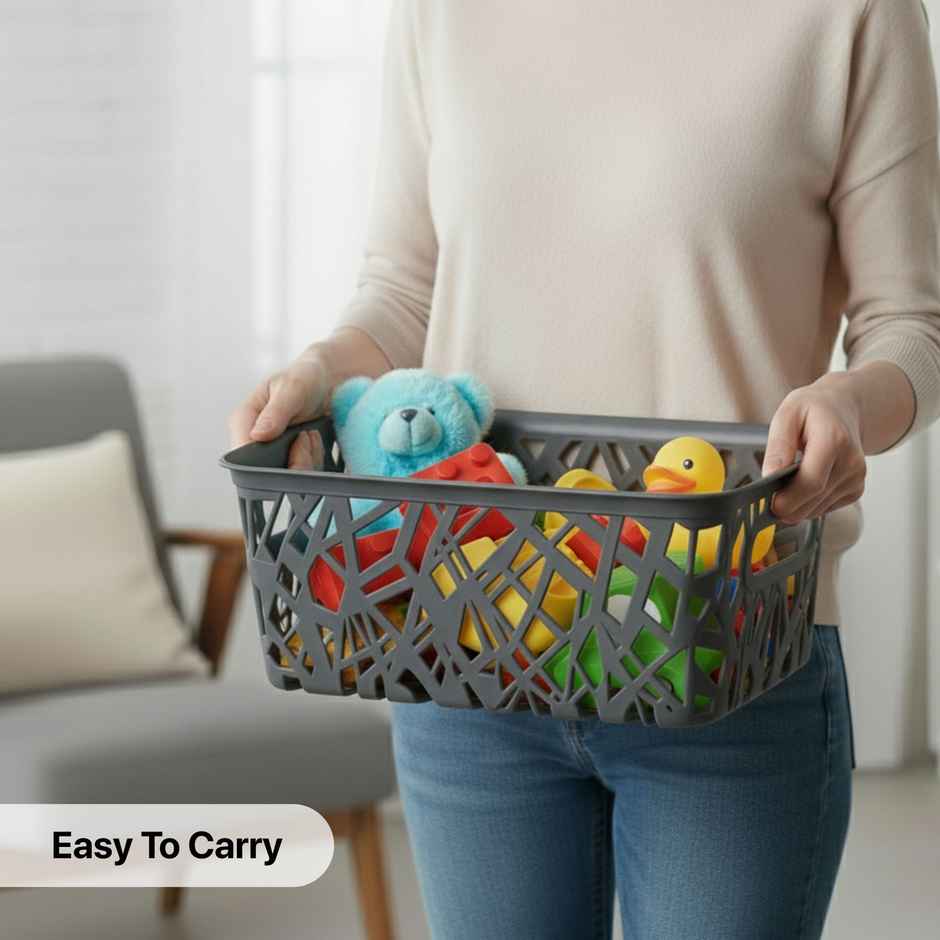 FLAIR Zig Zag Basket Set without Lid | Grey