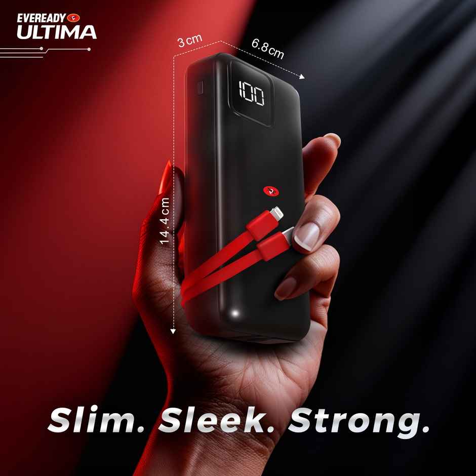 Eveready Ultima 20000 mAh Regular | Power Bank With Built - in - Cable and Digital Display - PB11