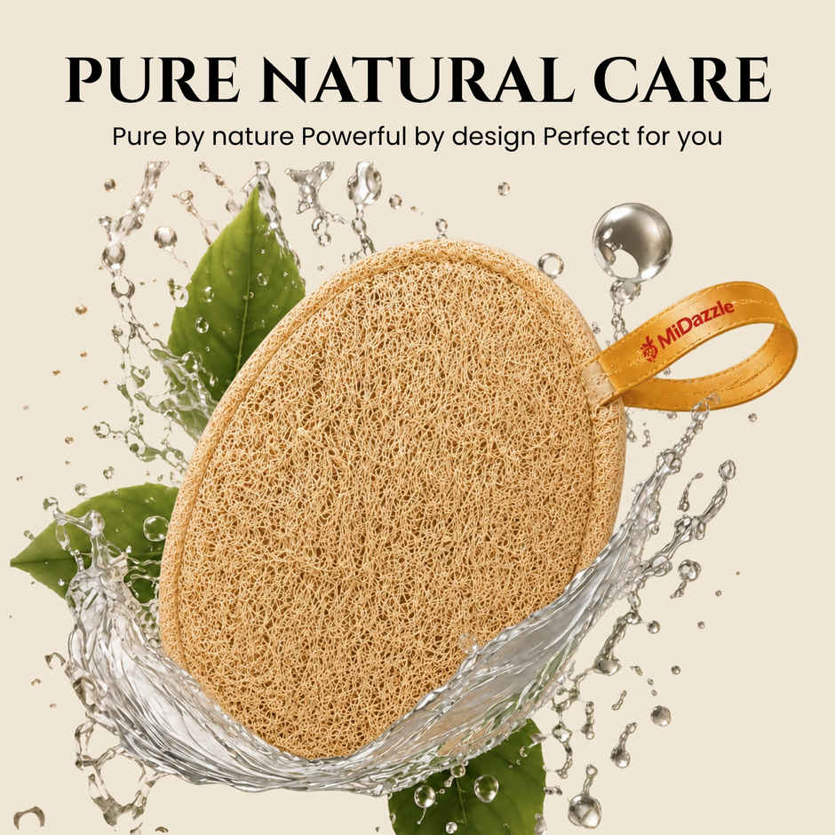 Midazzle 100% Natural Body Scrubber Organic Loofah for Bathing | Oval | MIOL6102