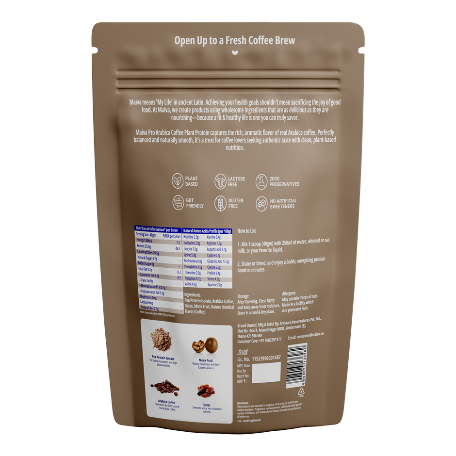 Maiva Pro Plant Protein Powder - Arabica Coffee