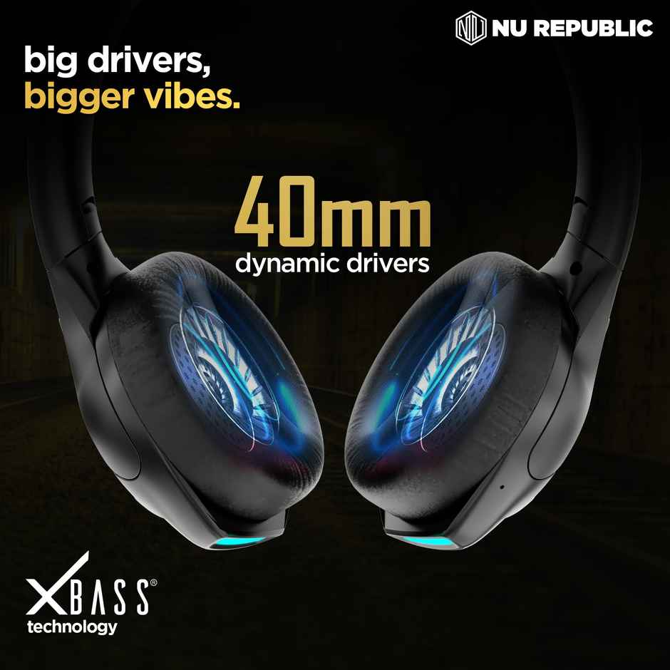 Nu Republic Starboy 6 With 30 Hrs Playtime Bluetooth Headphones | Black