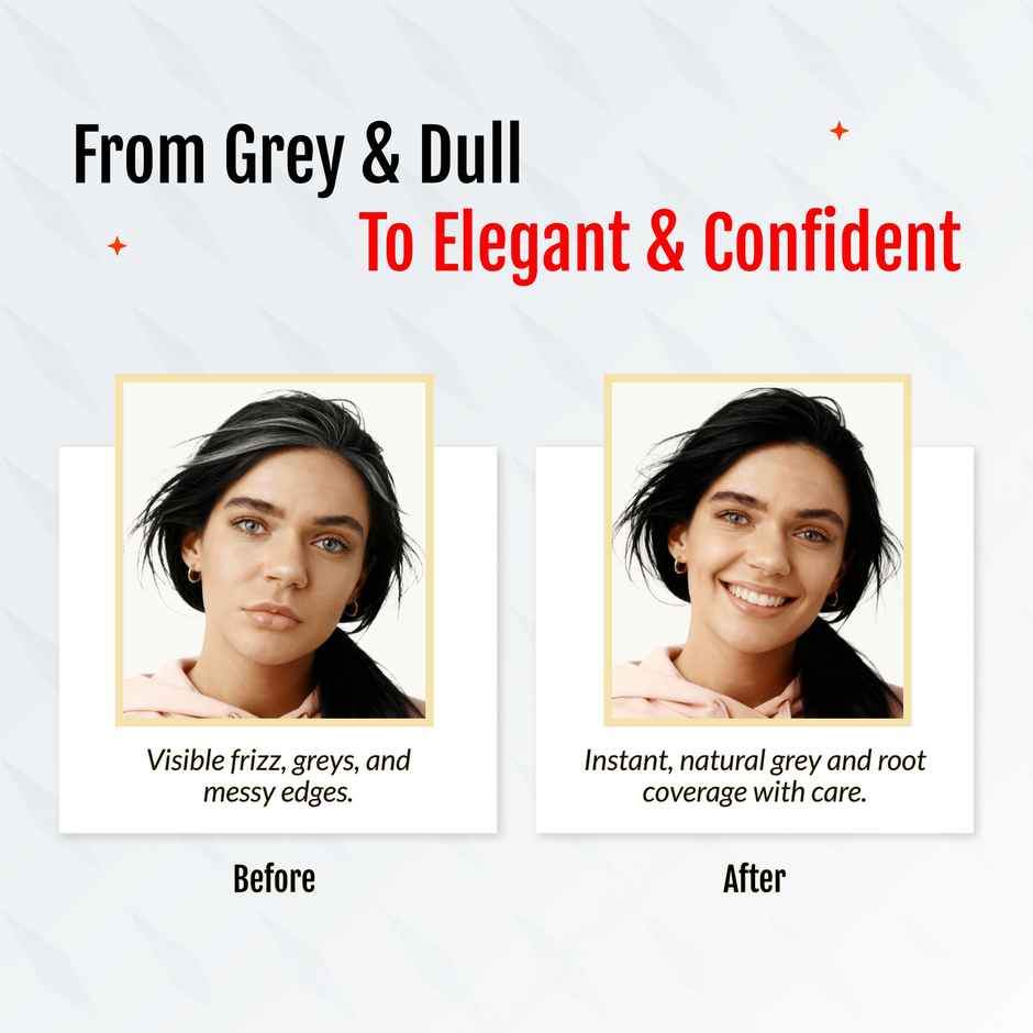 Eleganz Professional Hair Colorfix Gel - Root Touch Up, Bald Spot Fix, Niacinamide,Argan Oil - Black