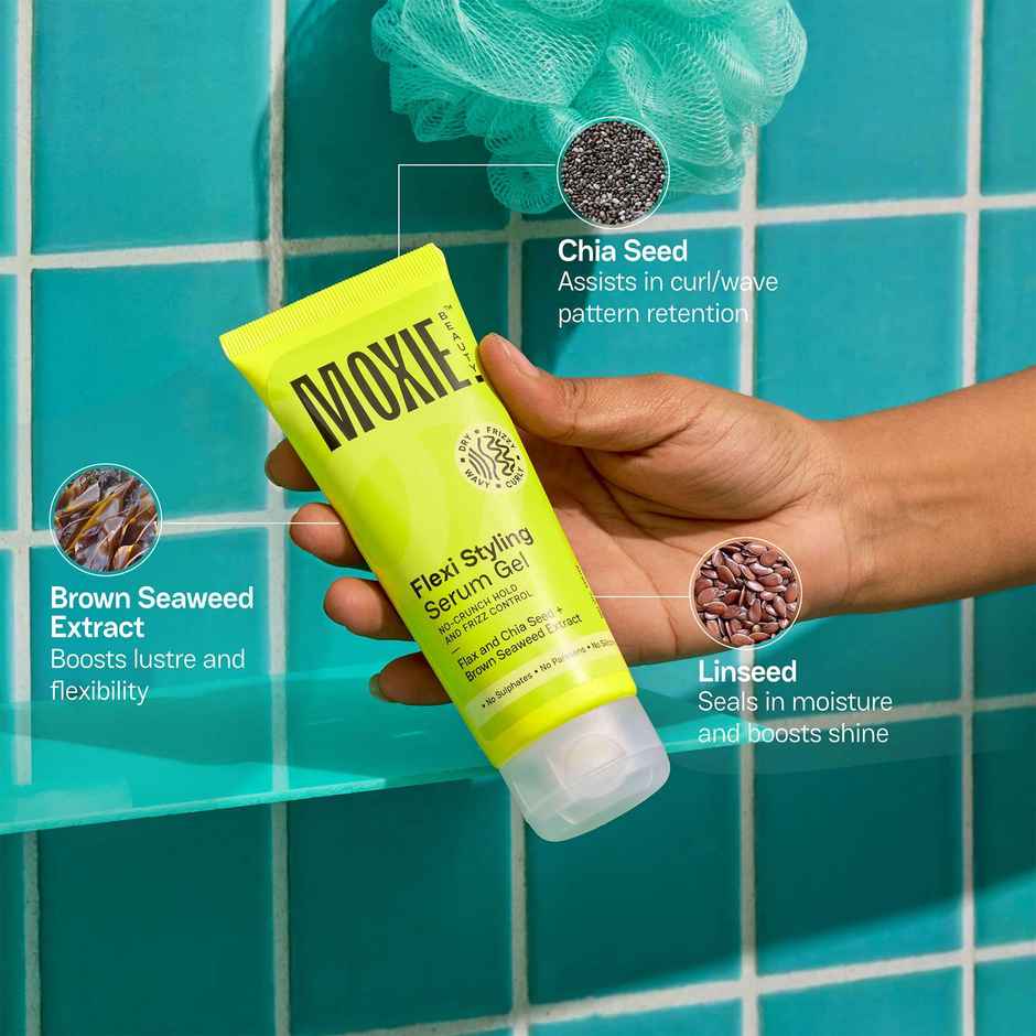 Moxie Beauty Flexi Styling Serum Gel For Frizzy, Dry, Wavy, Curly Hair