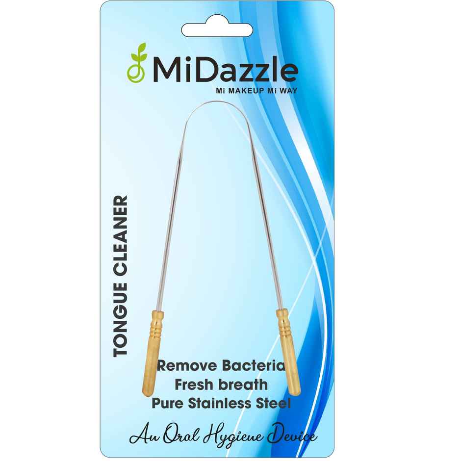 Midazzle Stainless Steel Tongue Cleaner with Brass Handle | MIOT7503