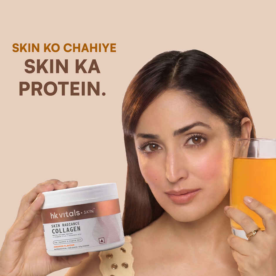 hk vitals Skin Radiance Collagen Supplement with Biotin (Orange, 100g)
