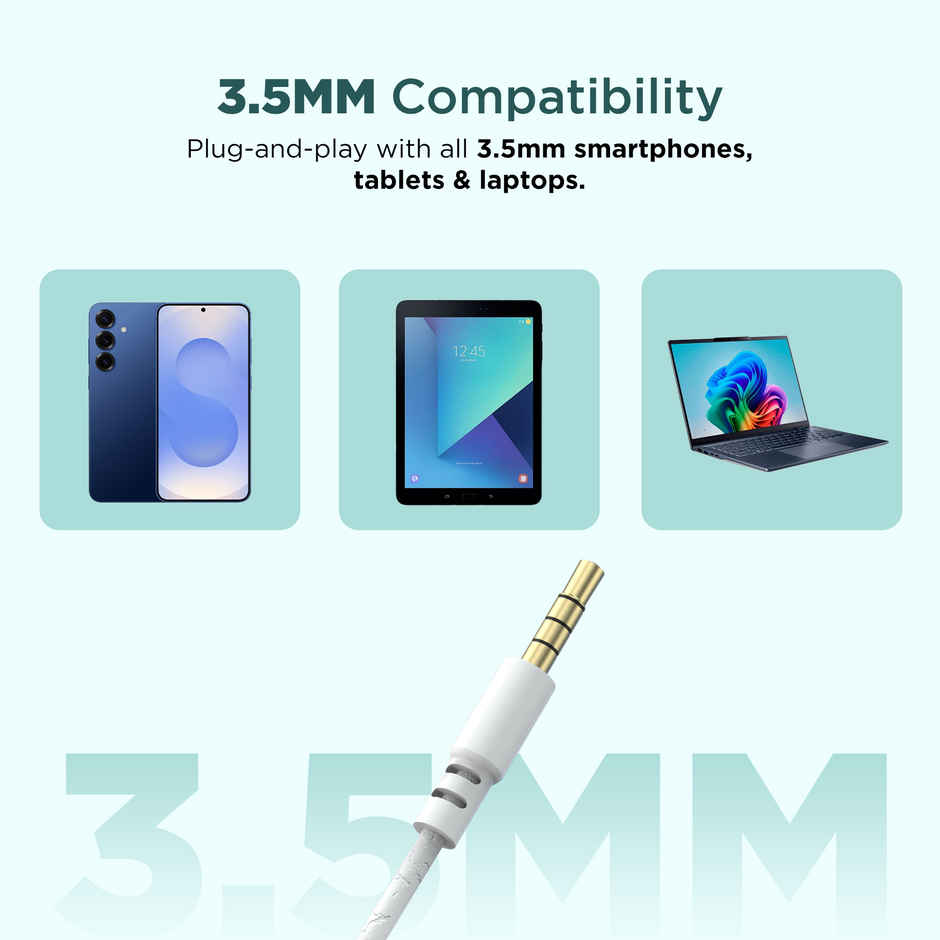 Aroma HF508 - 3.5mm Jack Clear Hi-Fi Sound, Deep Bass Wired Earphone | White