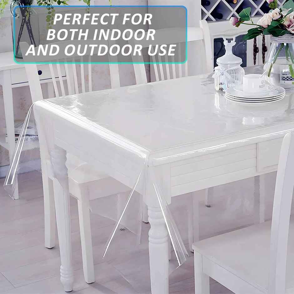 Kuber Industries 6 Seater Dining Table cover for Home Decor | Transparent