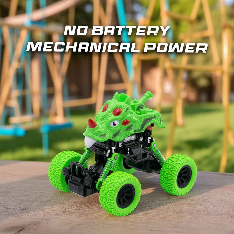 SEEDO No Battery Mechanical and Friction Power Pull Back Dino 1 | Green