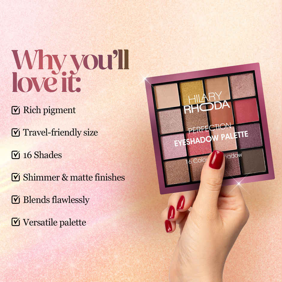 Hilary Rhoda Perfection Eyeshadow Palette | Highly Pigmented Eyeshadow Palette | Shade 1