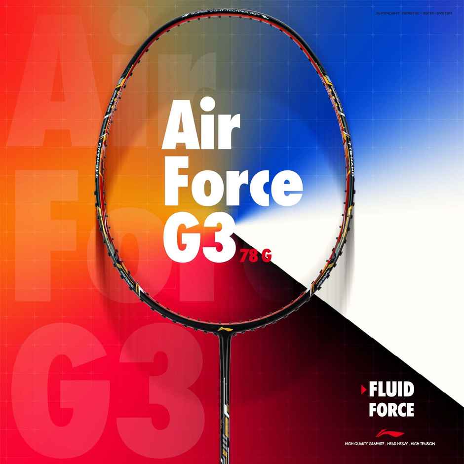 Li-Ning Air-Force 78 G3 Carbon Fibre Strung Badminton Racket With Full Cover