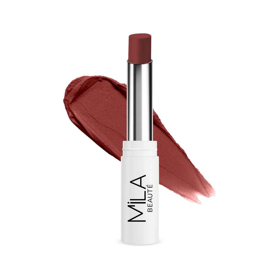 Mila Beaute Locked|In Lipstick Transfer|Proof & Smudge|Proof | 1 Rust Brown