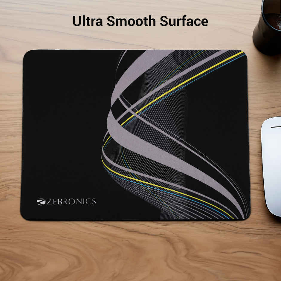 Zebronics MSP-X1 Mouse Pad, for Speed and Precision Operation, Smooth Cloth Surface, Roll and Go, Optimised for All Mouse Sensors, Anti Slip Rubber Base, Surface of 232 x 182 mm - Black
