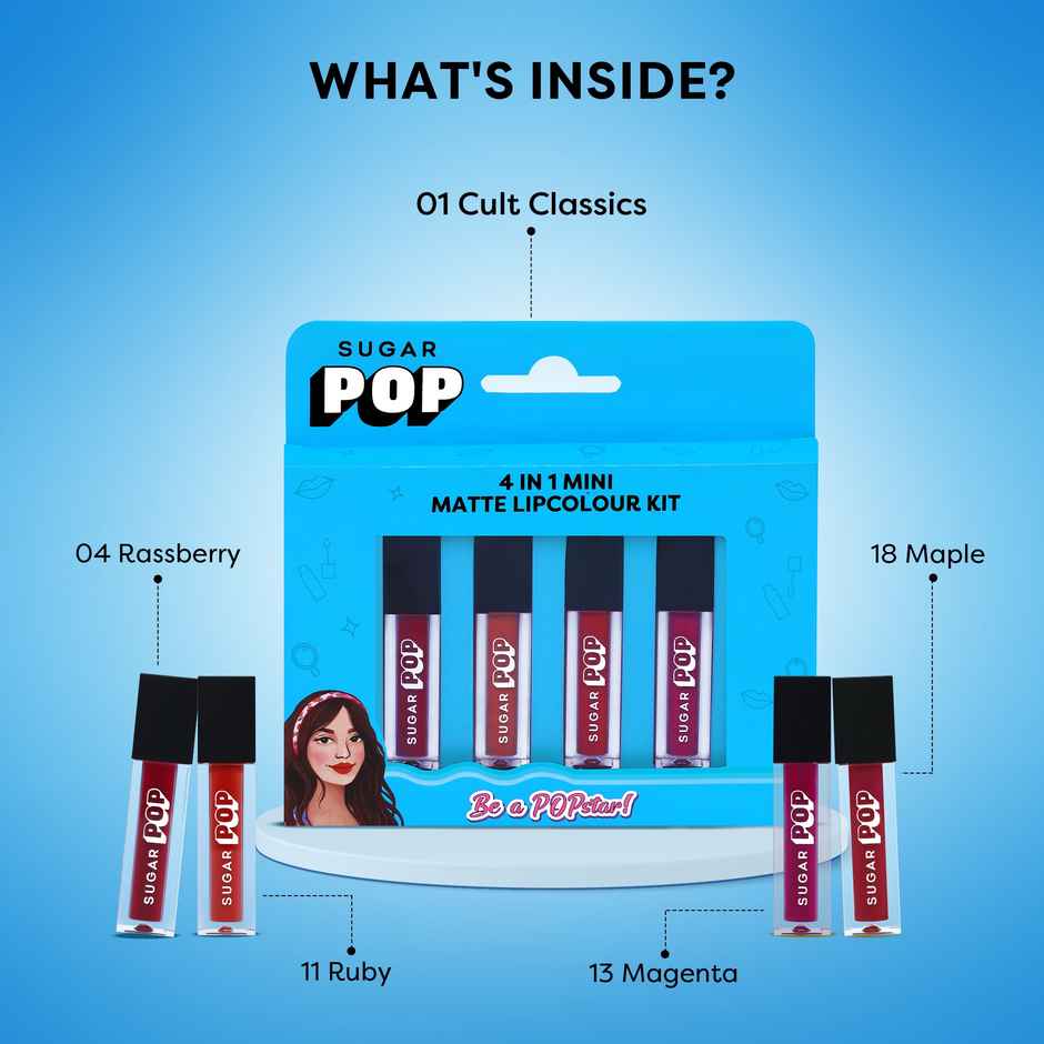 SUGAR POP 4 in 1 Mini Matte Lipcolour Kit - 01 Cult Classics