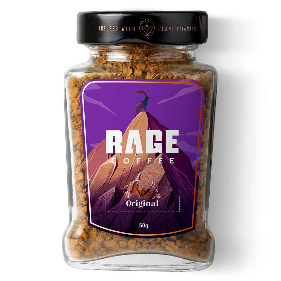 Rage Coffee Original Blend - Premium Arabica Classic Medium Roast Organic Instant Coffee