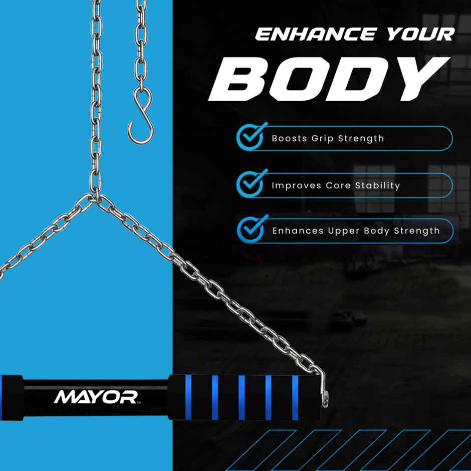 Mayor Hanging Rod Pull Up Bar For Home Workout | Upto 120 Kg Weight Capacity Pull-up Bar