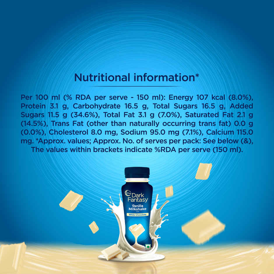 Sunfeast Dark Fantasy Vanilla Milkshake With White Chocolate Combo