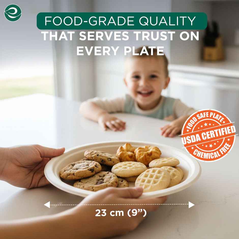 Disposable Plate | Round | 9 inch | 10 Count | Eco Soul