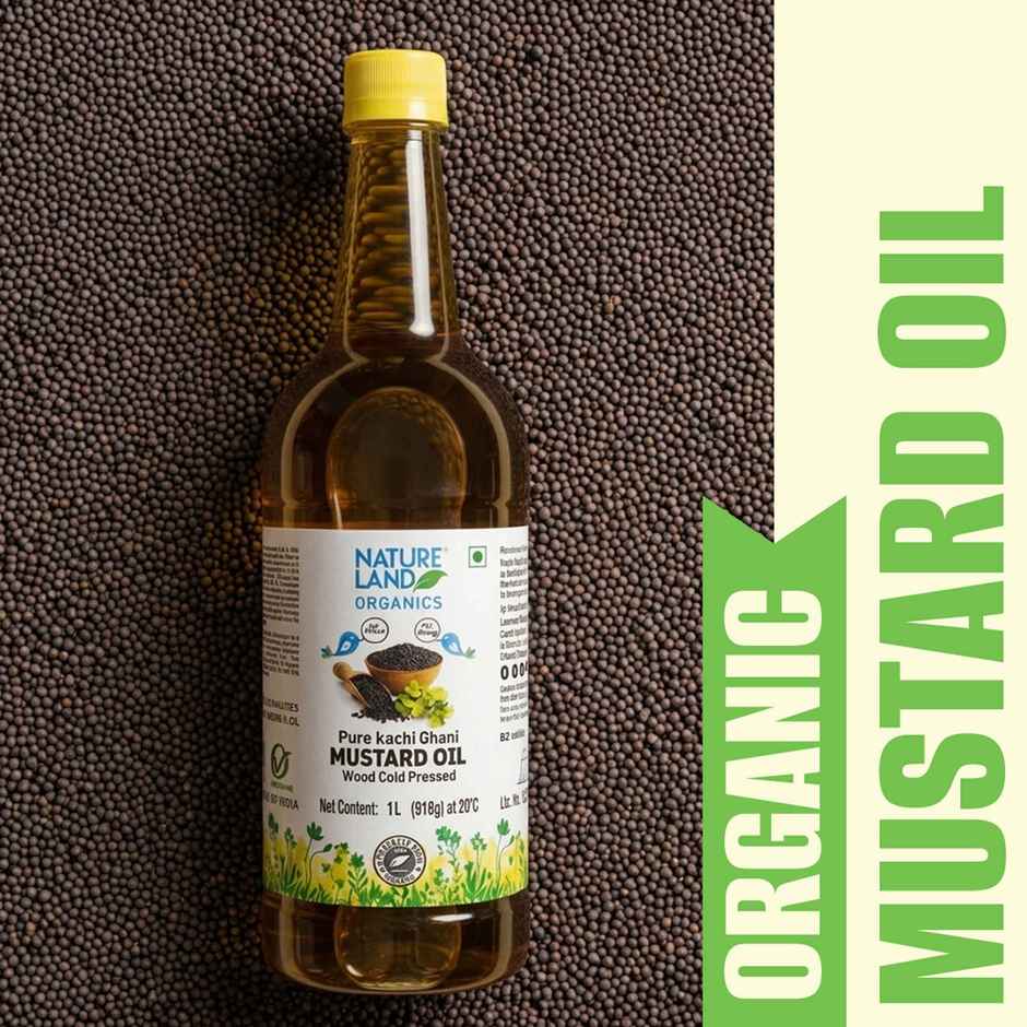 Natureland Organics Mustard (Sarson) Cold Pressed Oil | Kacchi Ghani