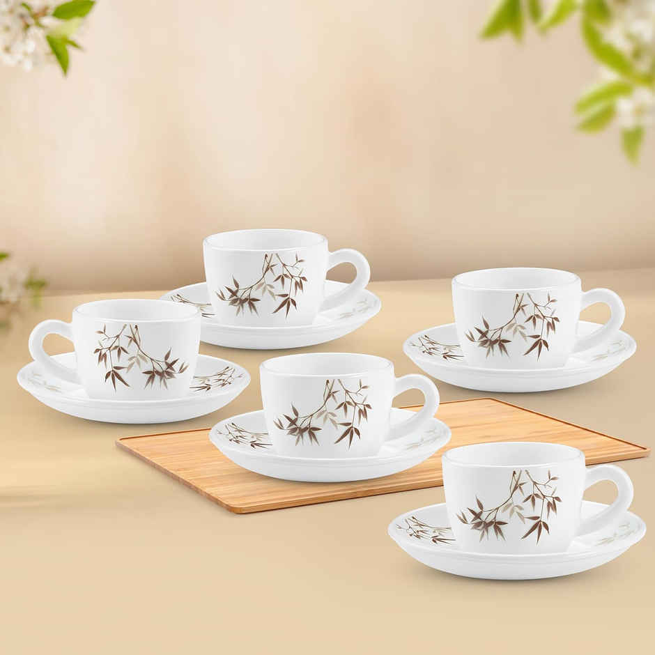 Treo by Milton Opalware Ophelia Arashi Cup & Saucer | White