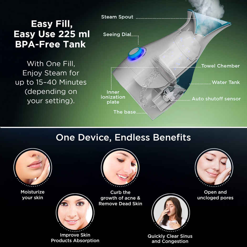 Dr. Trust 3 in 1 Electric Nano Portable Ionic facial Steamer for cough & cold relief