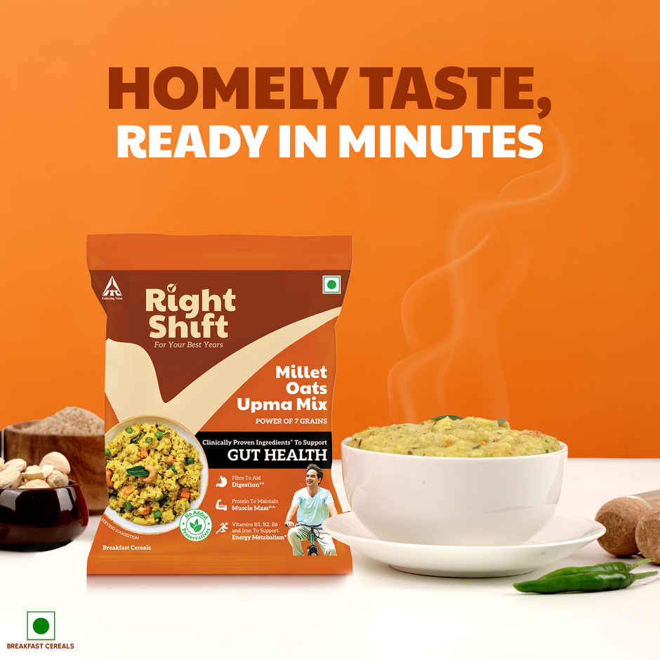 Right Shift Millet Oats Upma Mix | High Protein & Fibre, No preservative | Power of 8 in 1