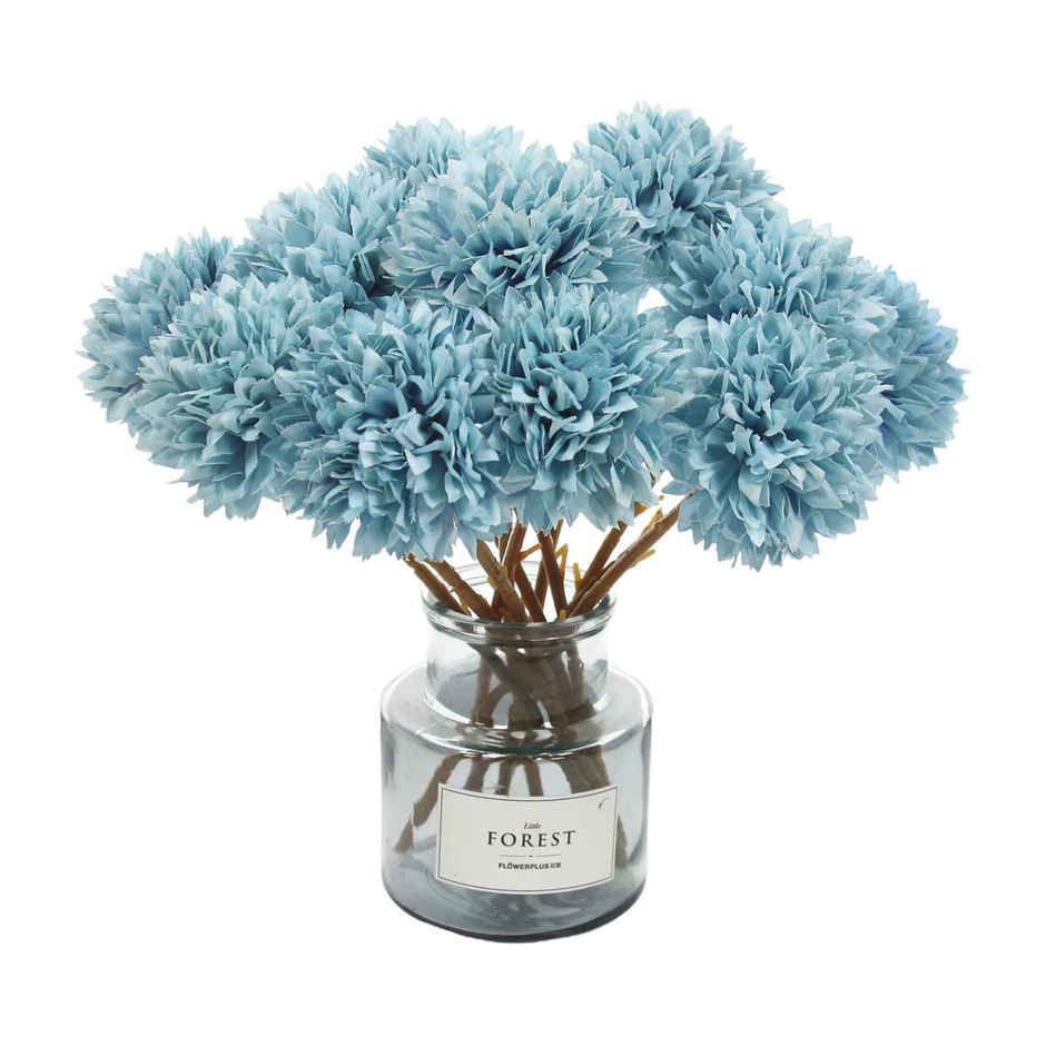 Artificial Ball Flowers Bunches Without Vase Set  of 6 | Tied Ribbons