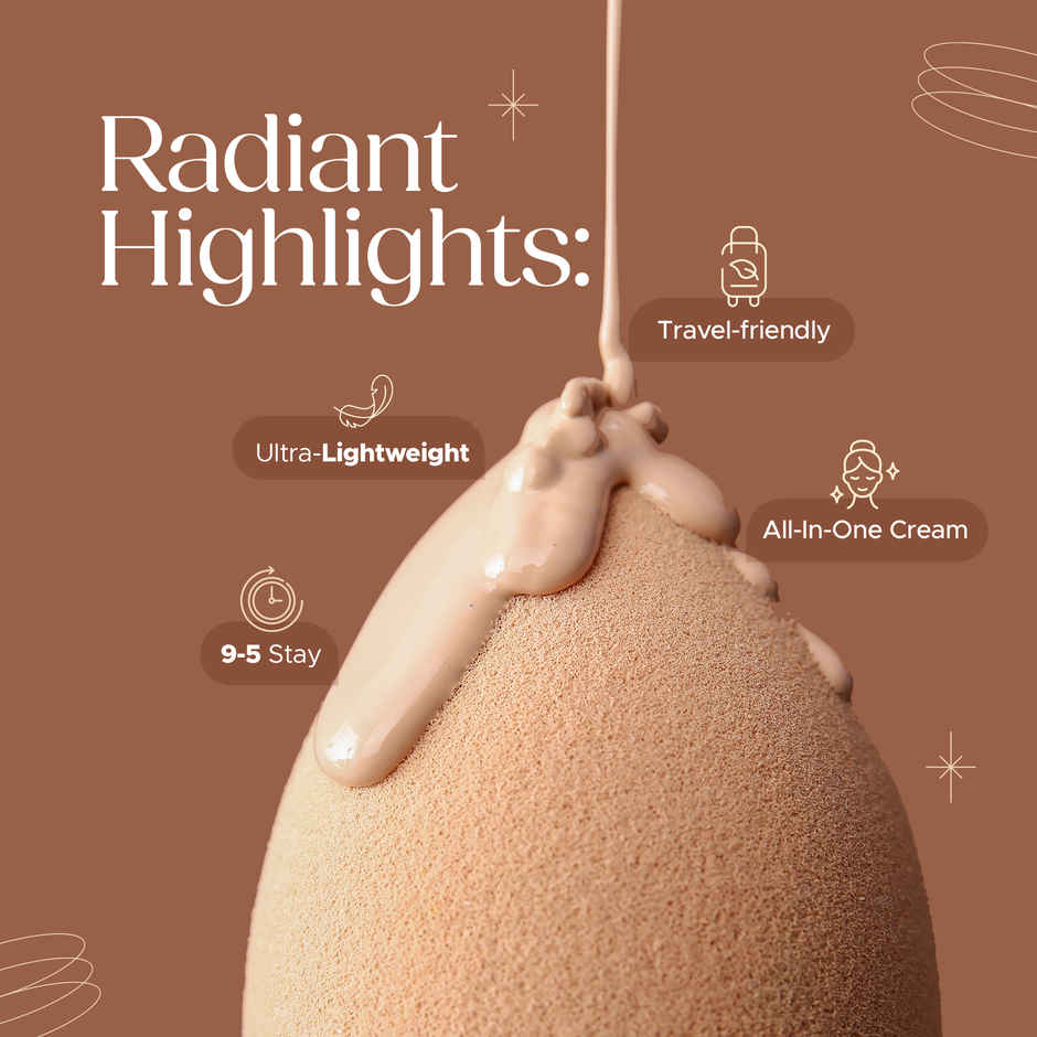 Hilary Rhoda Radiant BB Foundation | Ultra-Creamy & Lightweight Formula | Beige - Shade 02