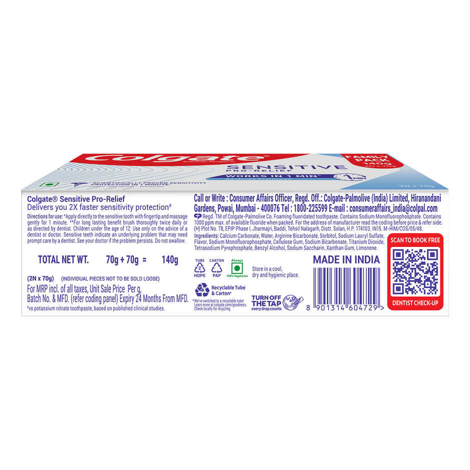 Colgate Sensitive Pro Relief Toothpaste Sensitivity Relief Pro Argin Technology
