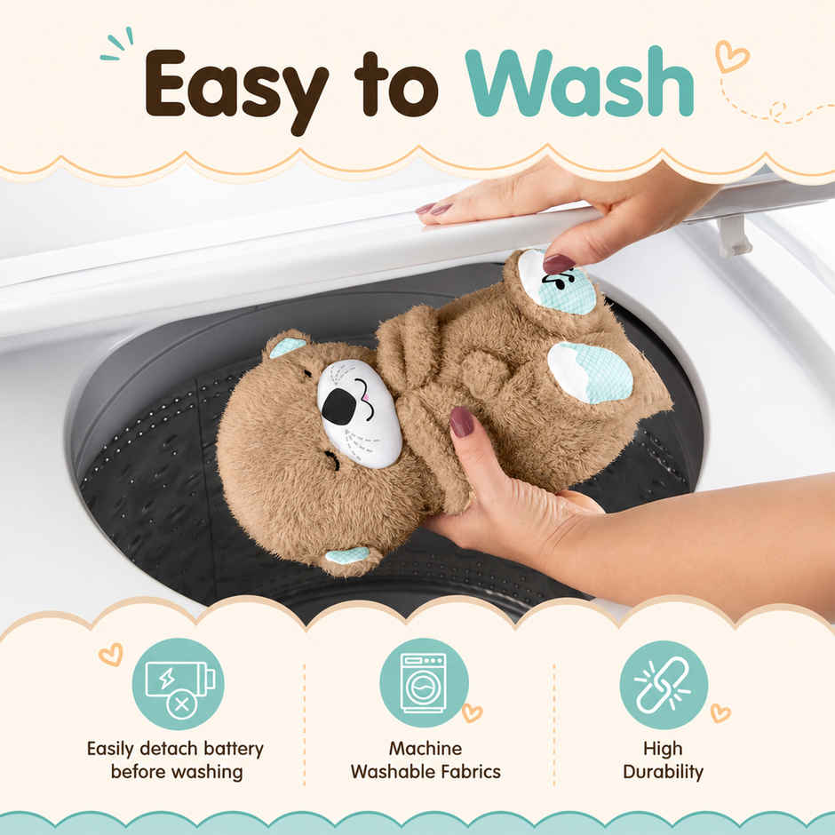 Kidology Breathing Teddy Bear Soft Toy with Music | Gift for Kids Girl | Plush Toy for Kids
