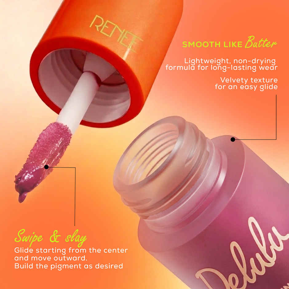 RENEE Delulu Blurring Matte Liquid Lipstick With Jojoba Oil & Rosehip Oil Pink Pookie