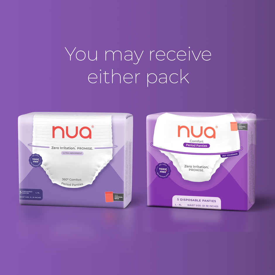 Nua Comfort Disposable Period Panties L-XL | Ultra-Absorbent | Pack of 5 Panties