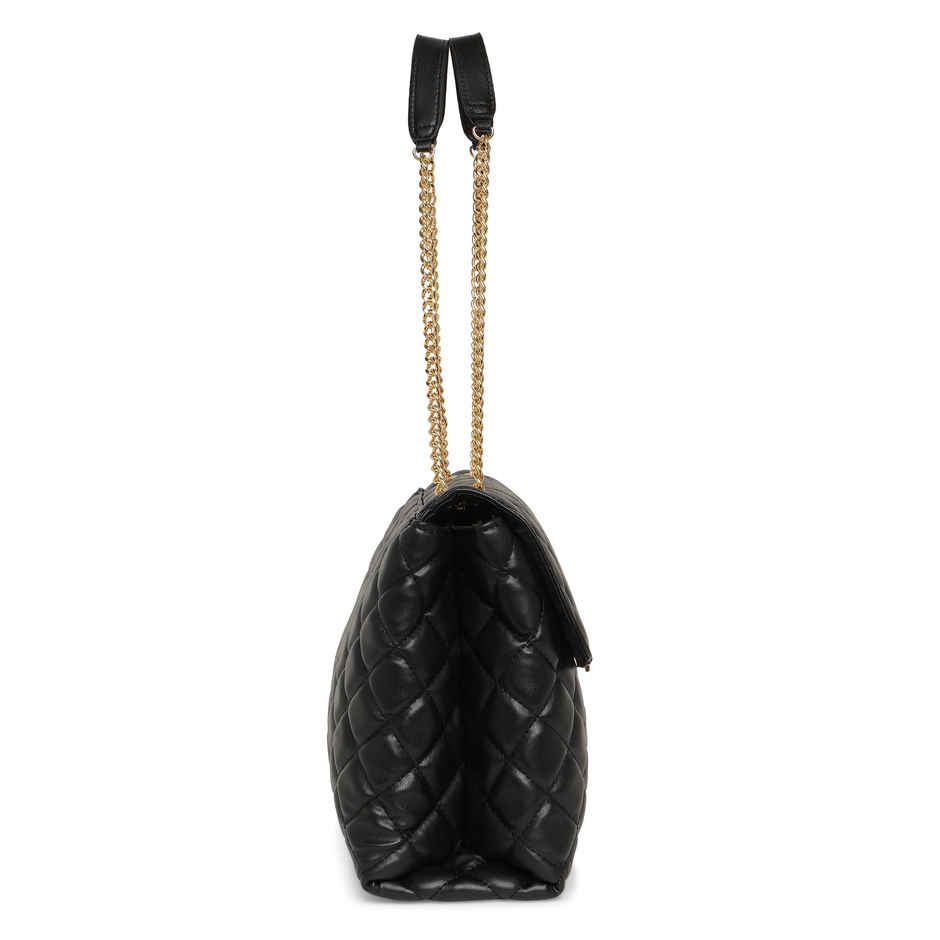 Lavie Women's Quilt Eden Flap Satchel Handbag | Ladies purse | Shoulder Bag | Black