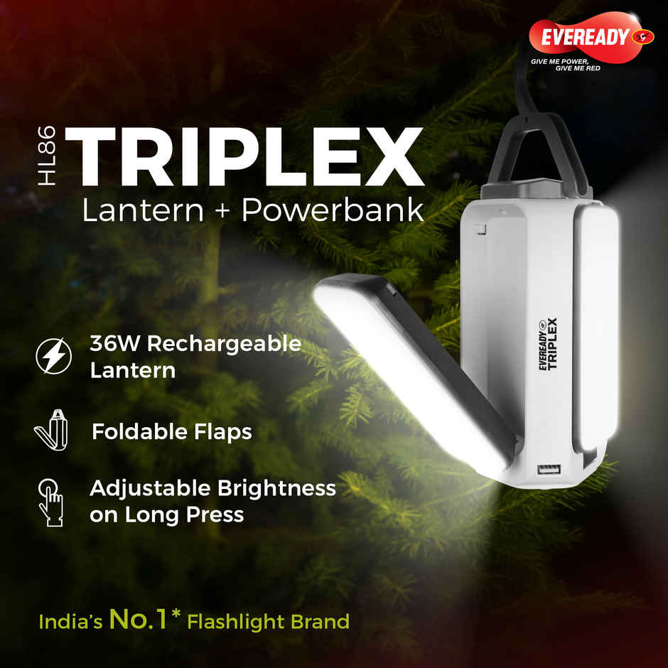 Eveready Triplex HL86, 36W Rechargeable Lantern + Powerbank with 3 Lighting Modes