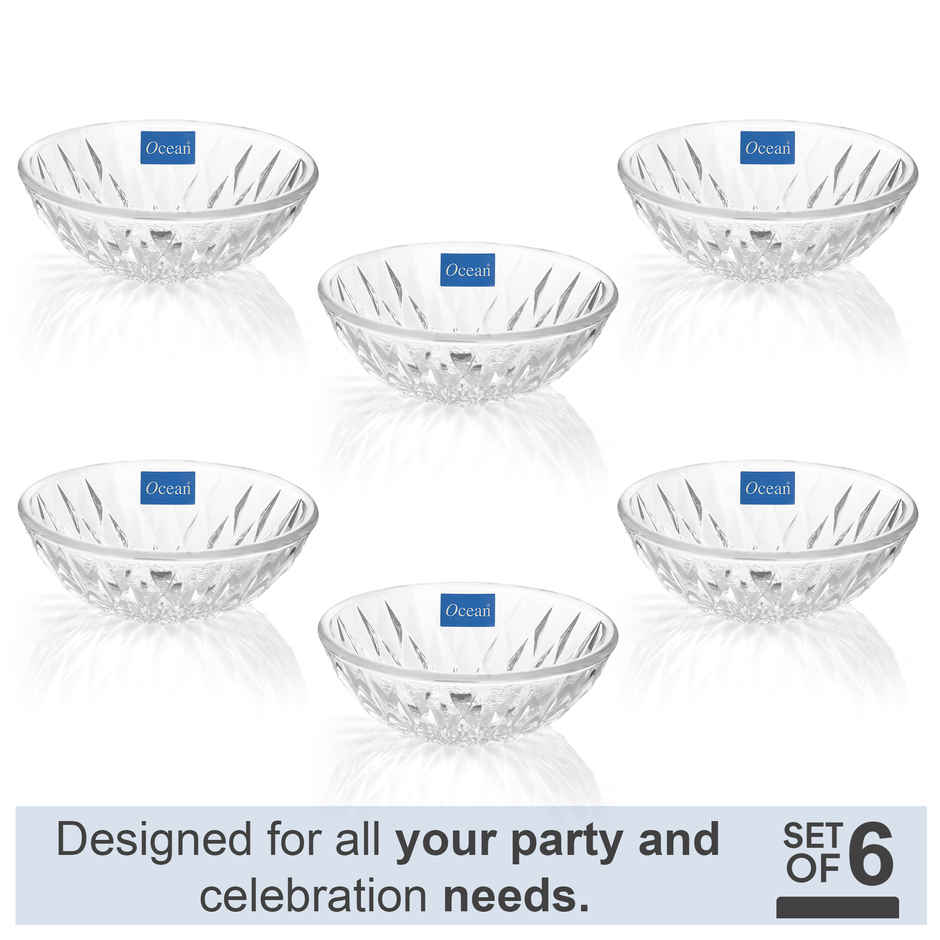 Ocean Diamond Glass Bowl (5inch, 6Pcs)