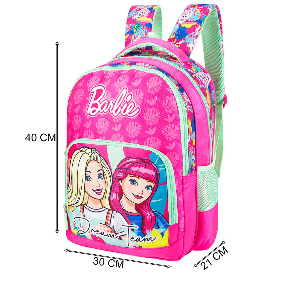 Striders Barbie Stylish School Bag 16 Inch Pink Girls Backpack with Spacious Compartments