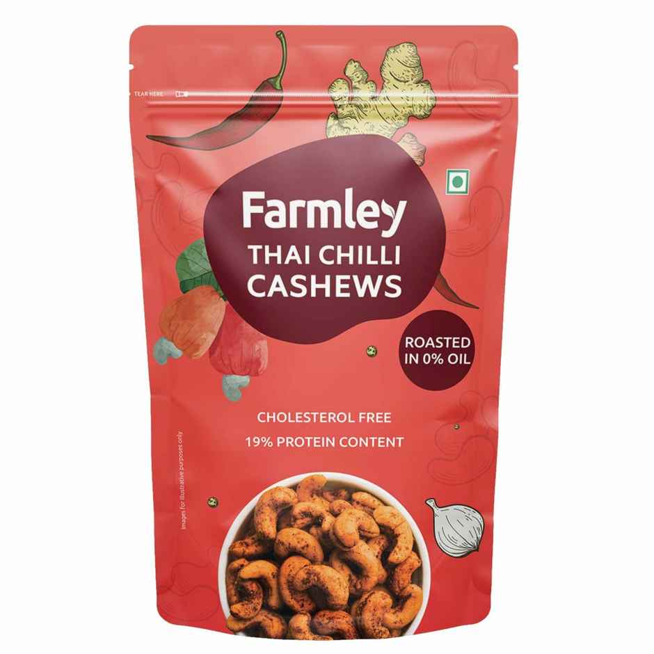 Farmley Thai Chilli Roasted Cashews | Kaju | Rich in Protein | Crunchy & Delicious