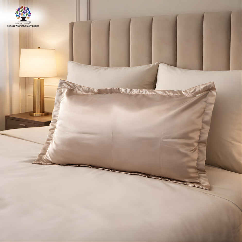 Dream Living Satin Pillow Cover Set | Rose Gold - 46 x 69 cm