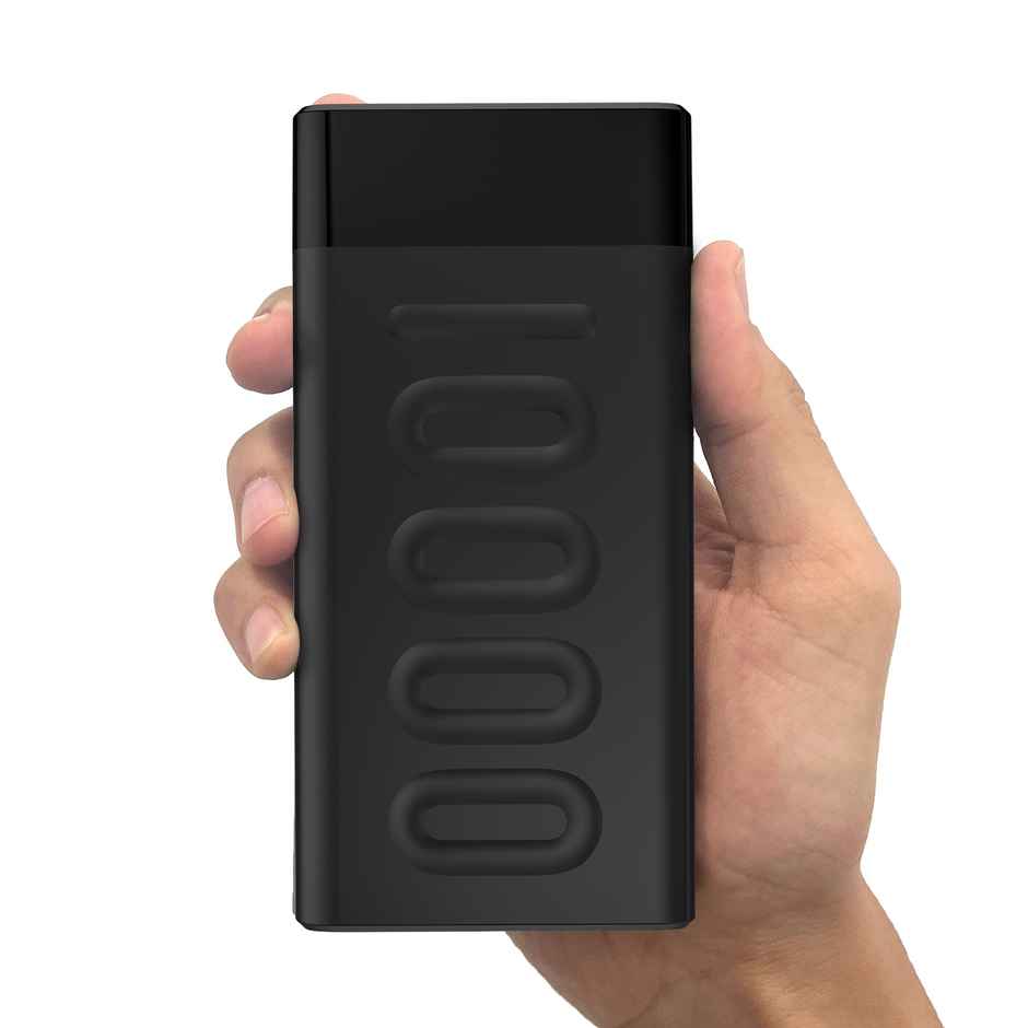 Ambrane 10000 mAh Slim Power Bank 20W Fast Charging Dual Output Type C Pd (Input & Output) Quick Charge Li-Polymer (Stylo 10K Black)