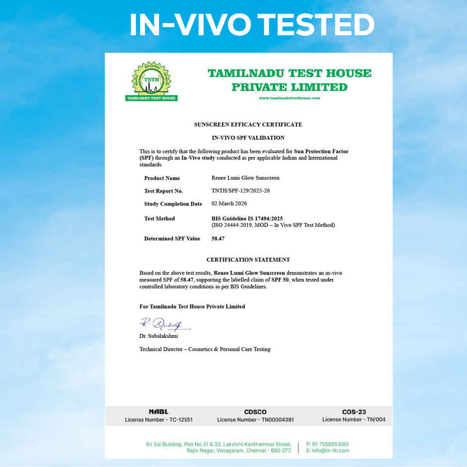 Renee Lumi Glow Highlighting Sunscreen In-Vivo Tested SPF 50